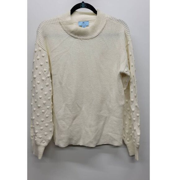 Cece Sweaters - CeCe Puff Sleeve Bobble Ribbed Sweater